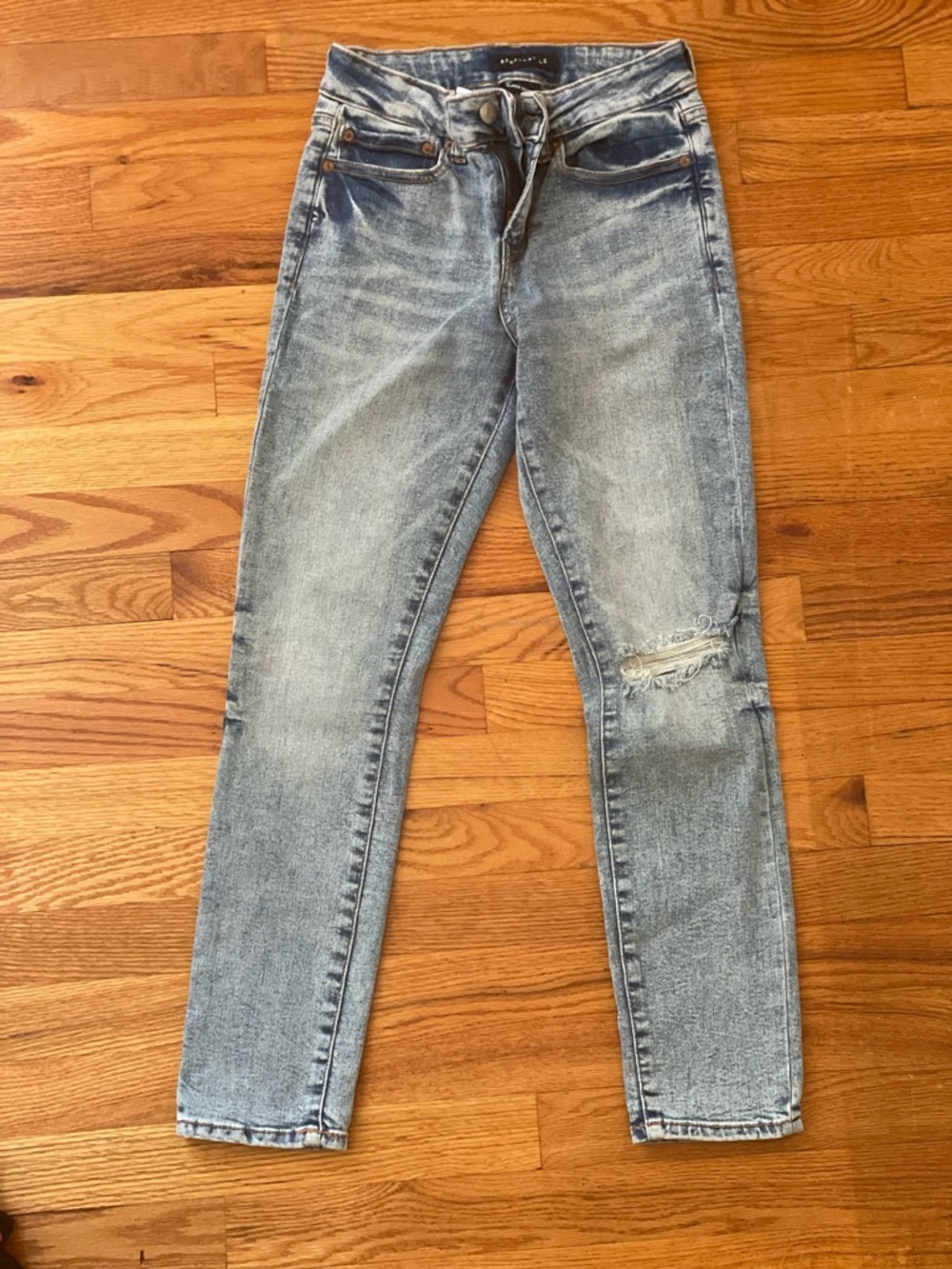 Men’s Light Blue Distressed Slim Jeans
